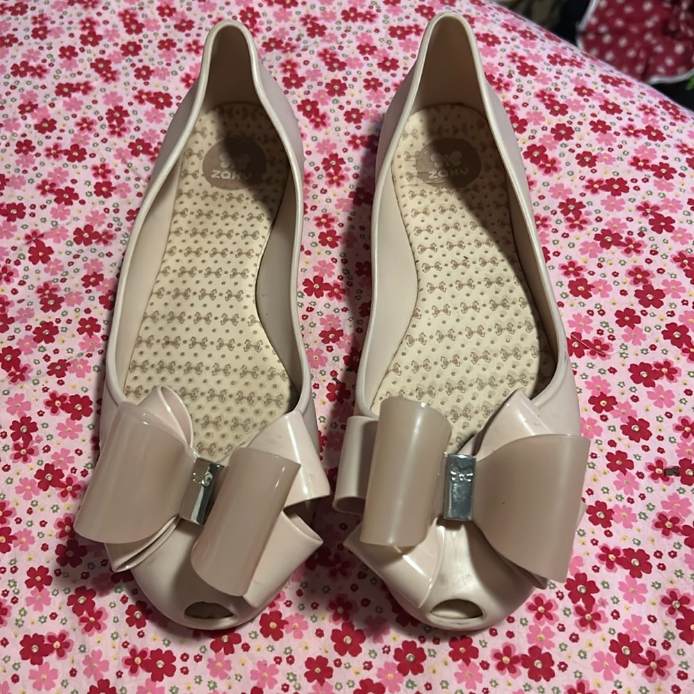 Zaxy Beige Ballerina Flats - 9